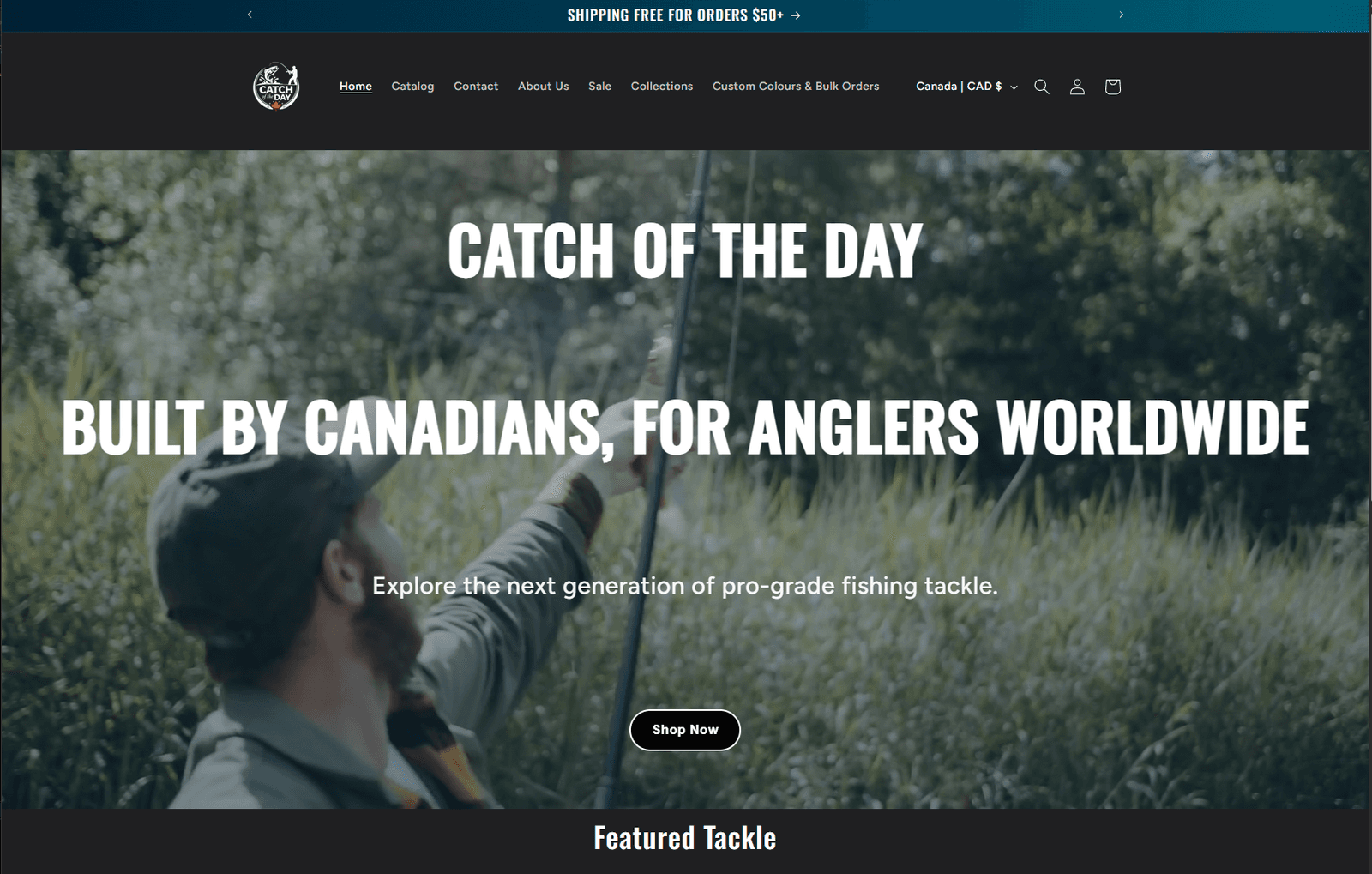 Catch of the Day Shopify storefront homepage